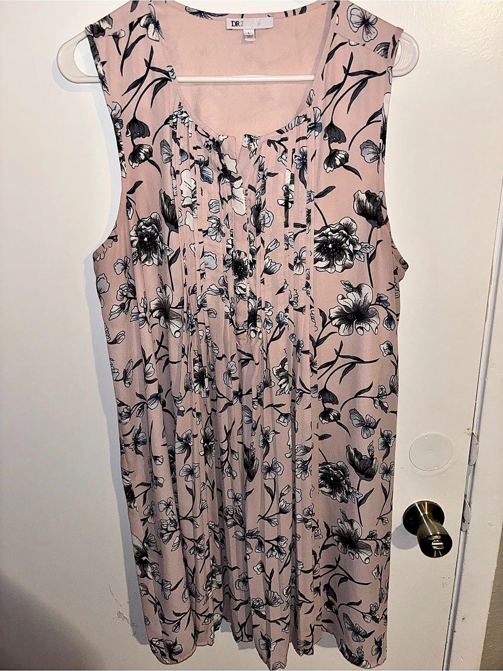 DR2 Floral Mini Dress in Pink Size Large